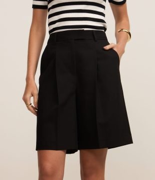 onde comprar bermuda preta feminina barata e estilosa
