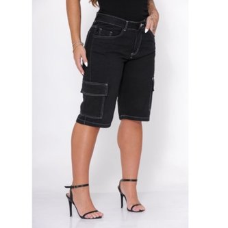 onde comprar bermuda preta feminina barata e estilosa