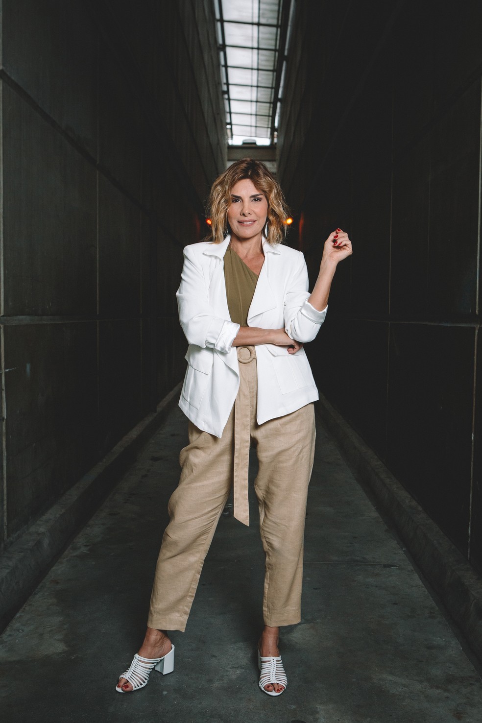 look com blazer branco feminino
