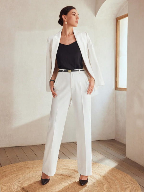 look com blazer branco feminino