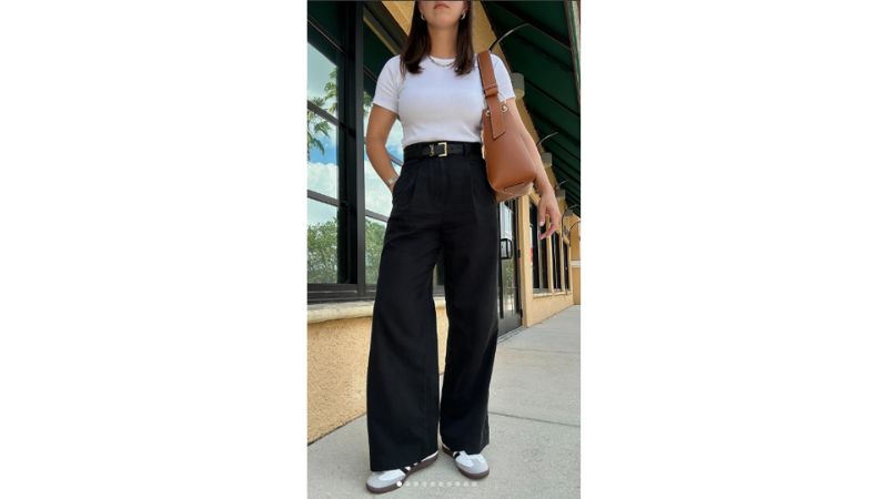 calça wide leg preta