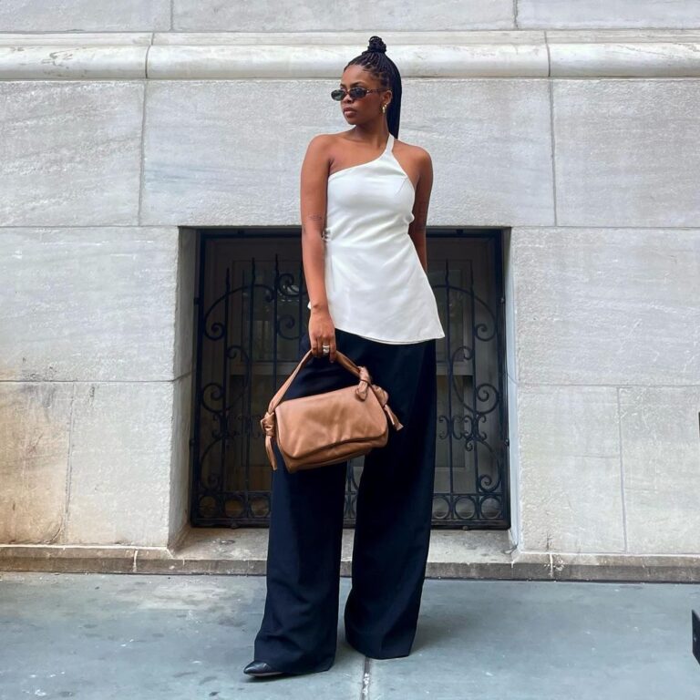 calça pantalona preta elegante