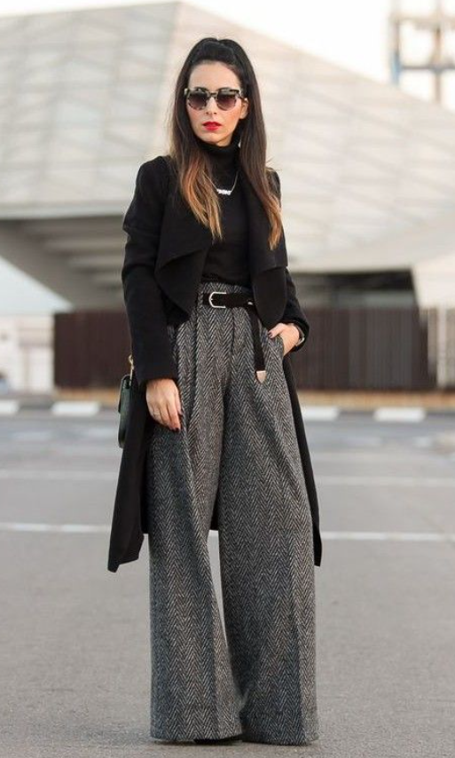 como usar calça pantalona preta