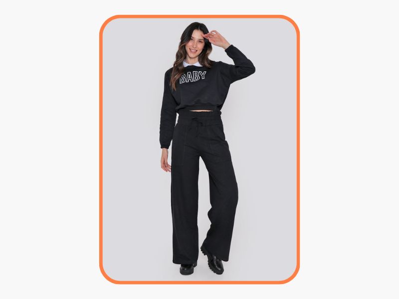 calca wide leg preta custo beneficio