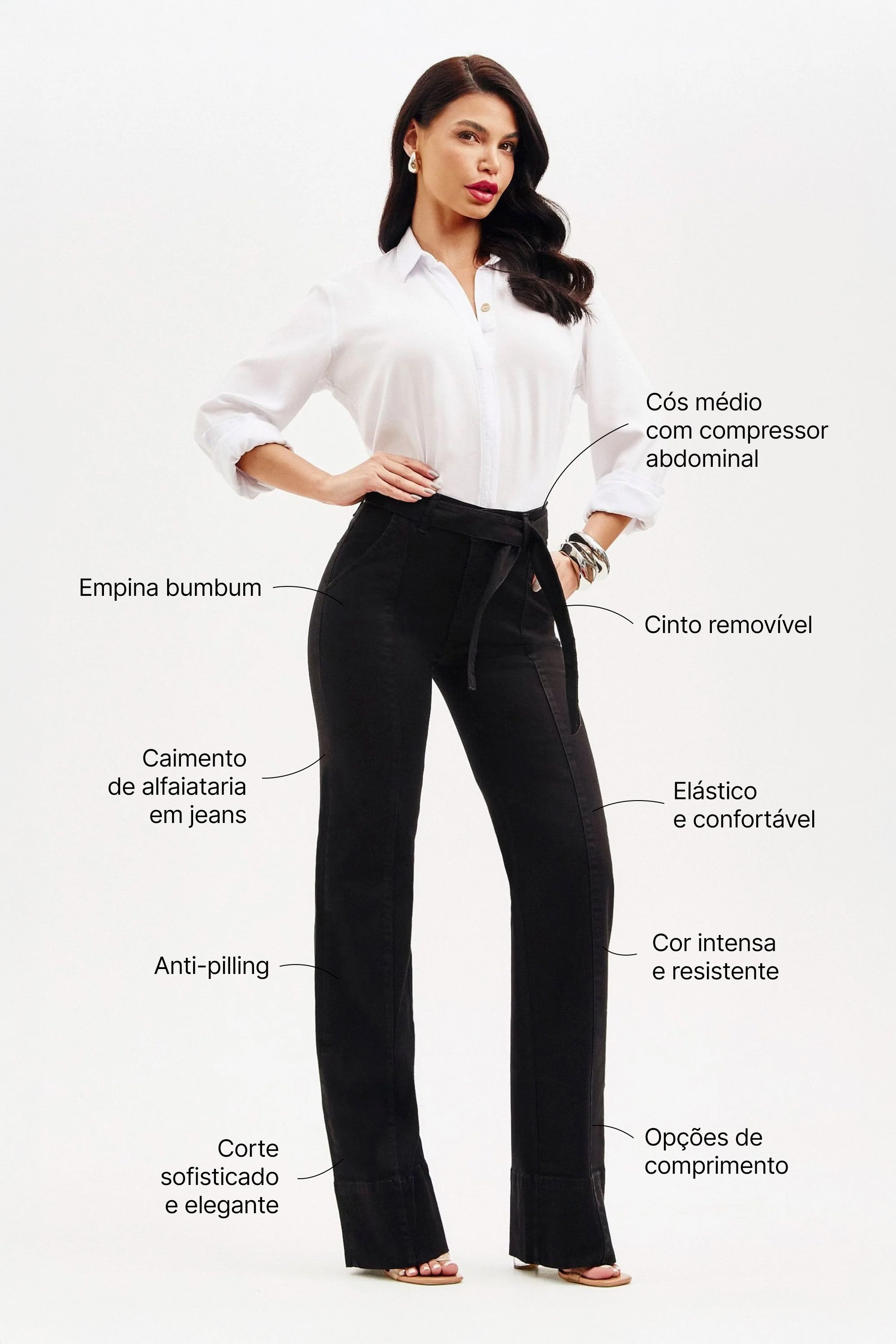 inspiracoes look calca wide leg preta