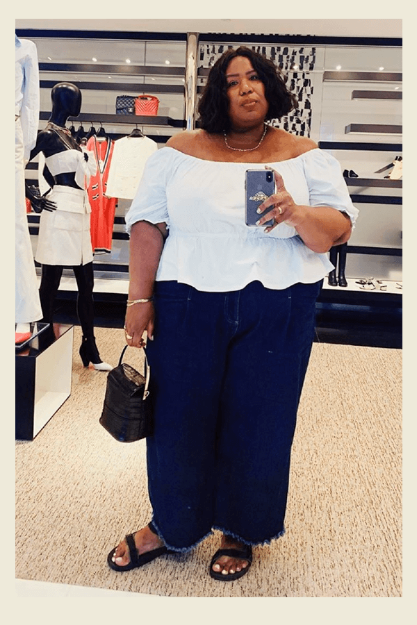 look calca wide leg preta para trabalho