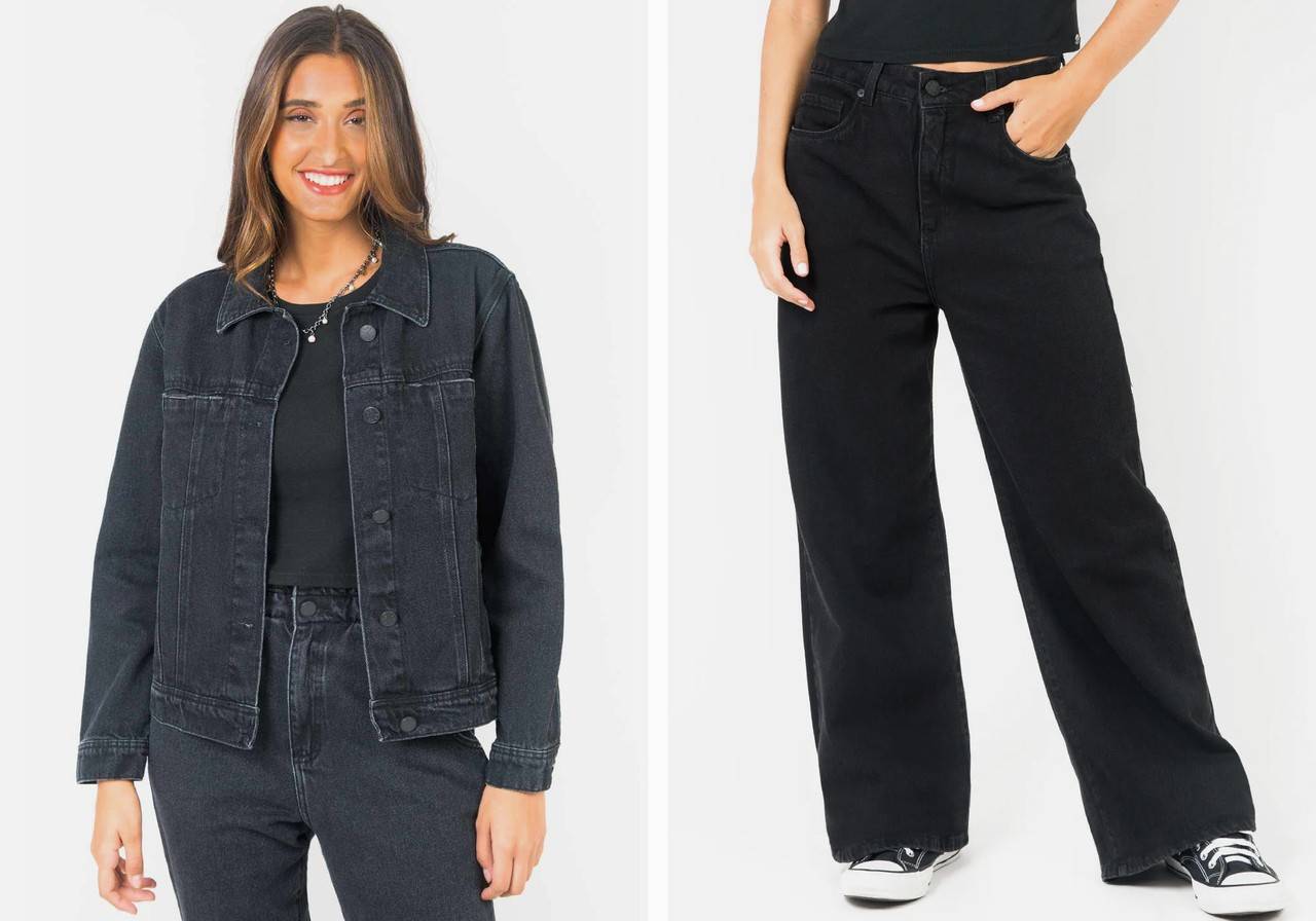 inspiracoes look calca wide leg preta