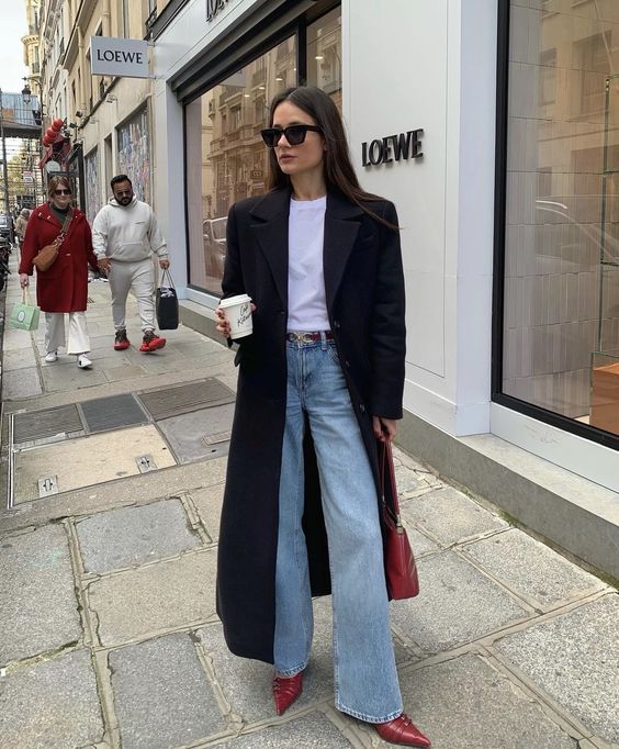 calça wide leg jeans ou alfaiataria qual a melhor para o inverno