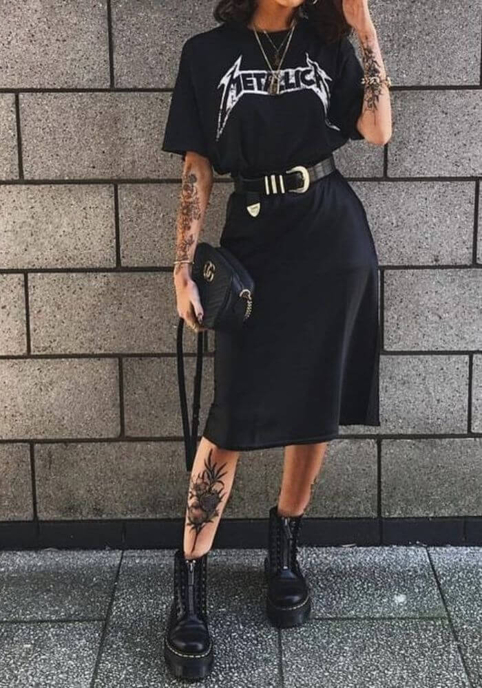 looks com coturno e calça de couro