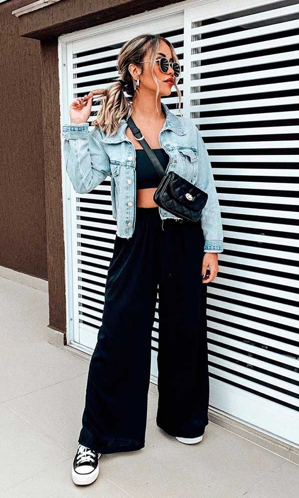 inspiração look pantalona jeans para festa