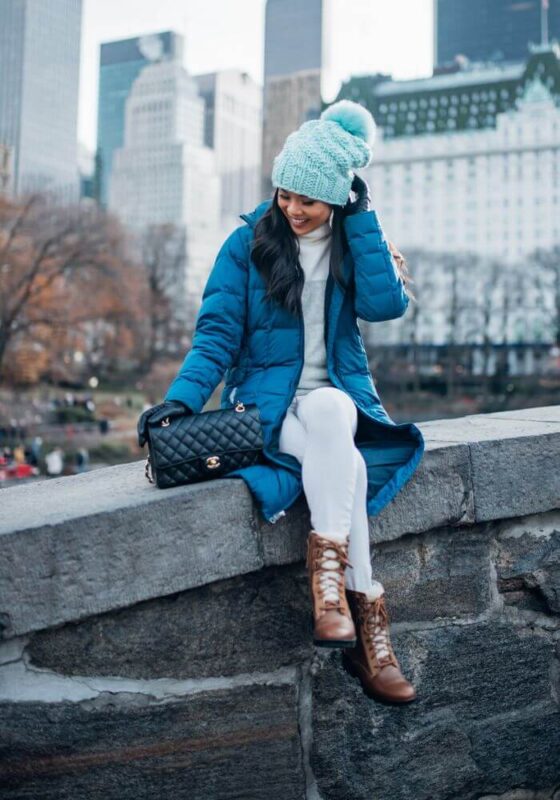 look de frio feminino com camadas