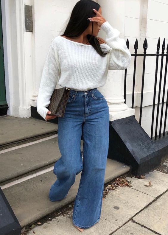 Gola alta e wide leg: combinação perfeita