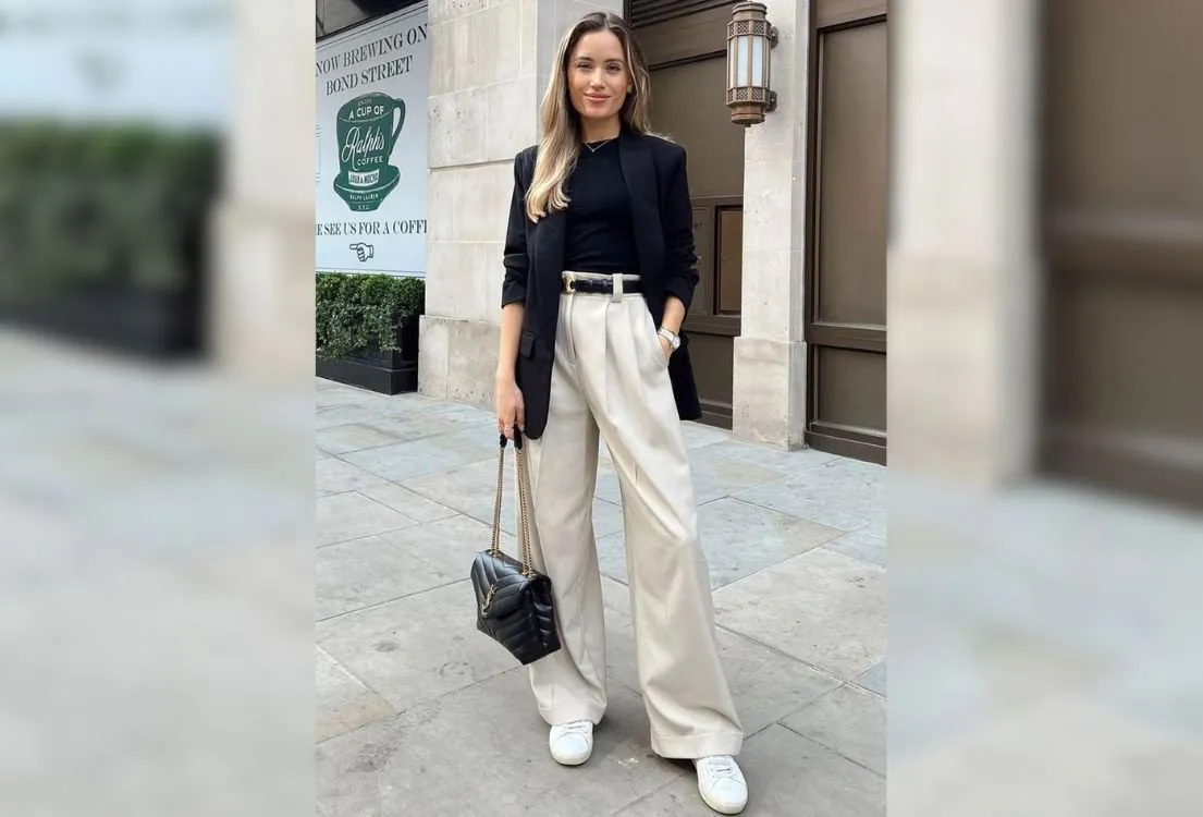 Looks casuais com wide leg e tênis