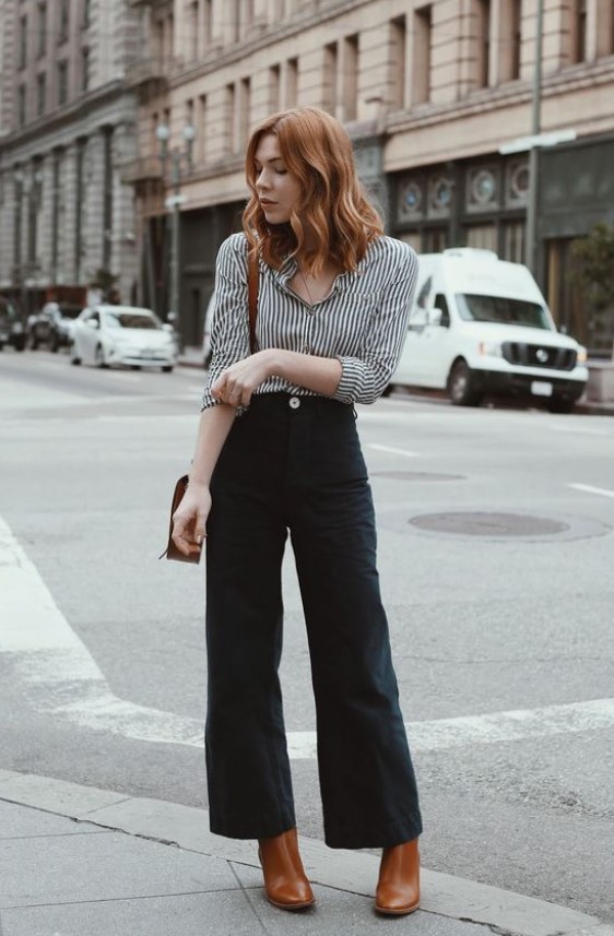 Gola alta e wide leg: combinação perfeita