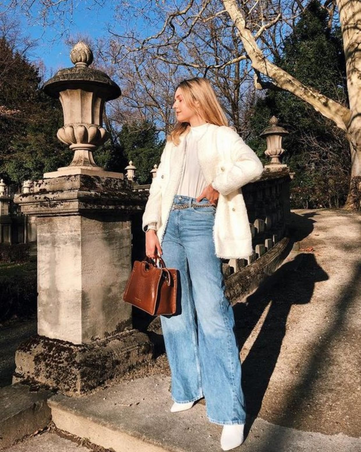 Tecidos de calça wide leg para o frio