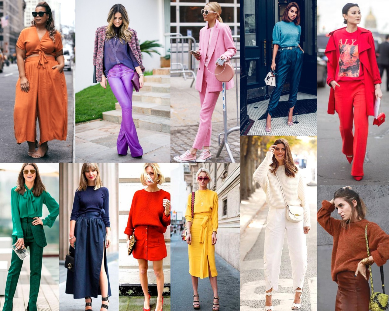 cores para look monocromático