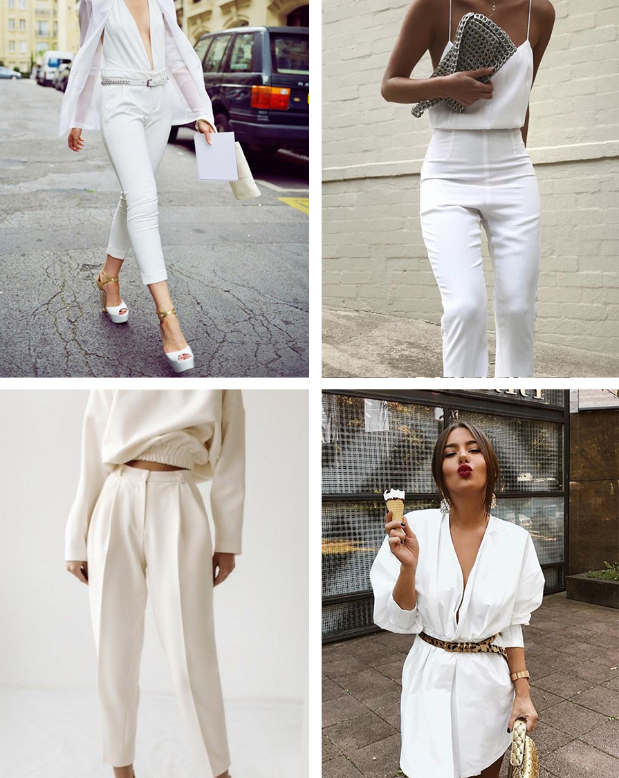 look calça branca cropped paetê dourado