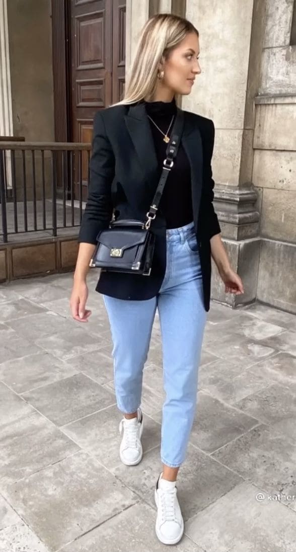 combinação calça jeans barzinho