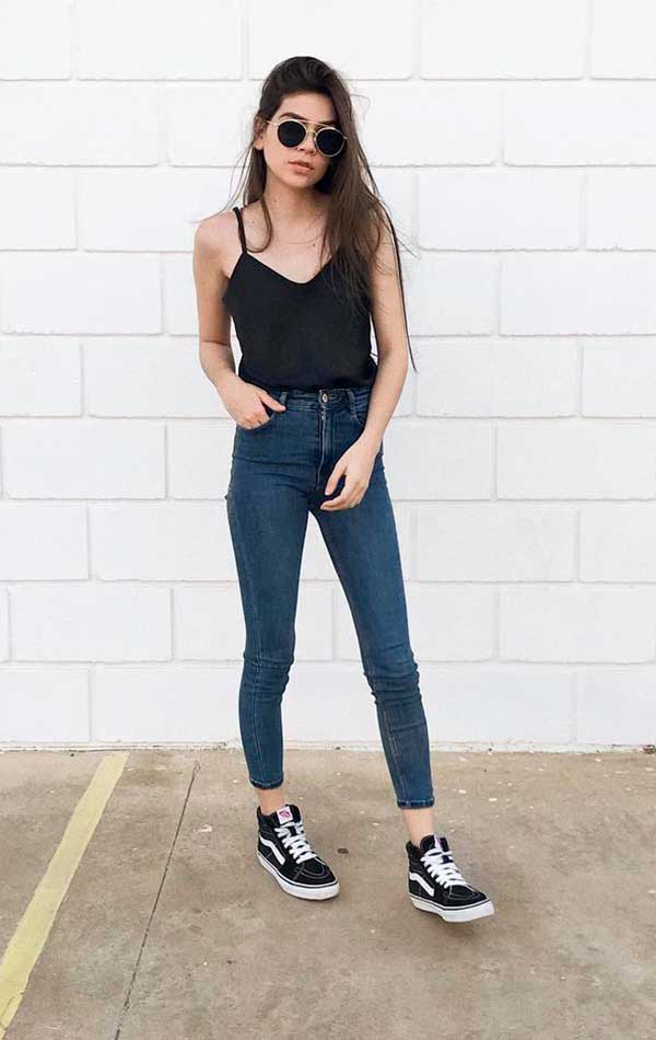 estilo noturno com jeans