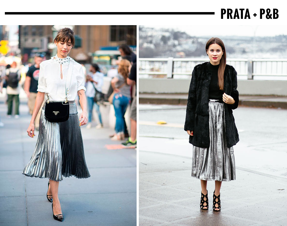 look saia plissada com tênis branco casual