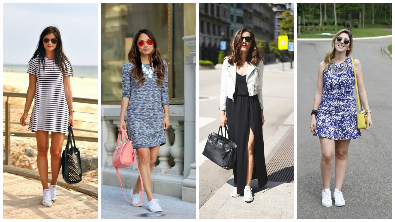 inspiração looks trabalho tênis verão