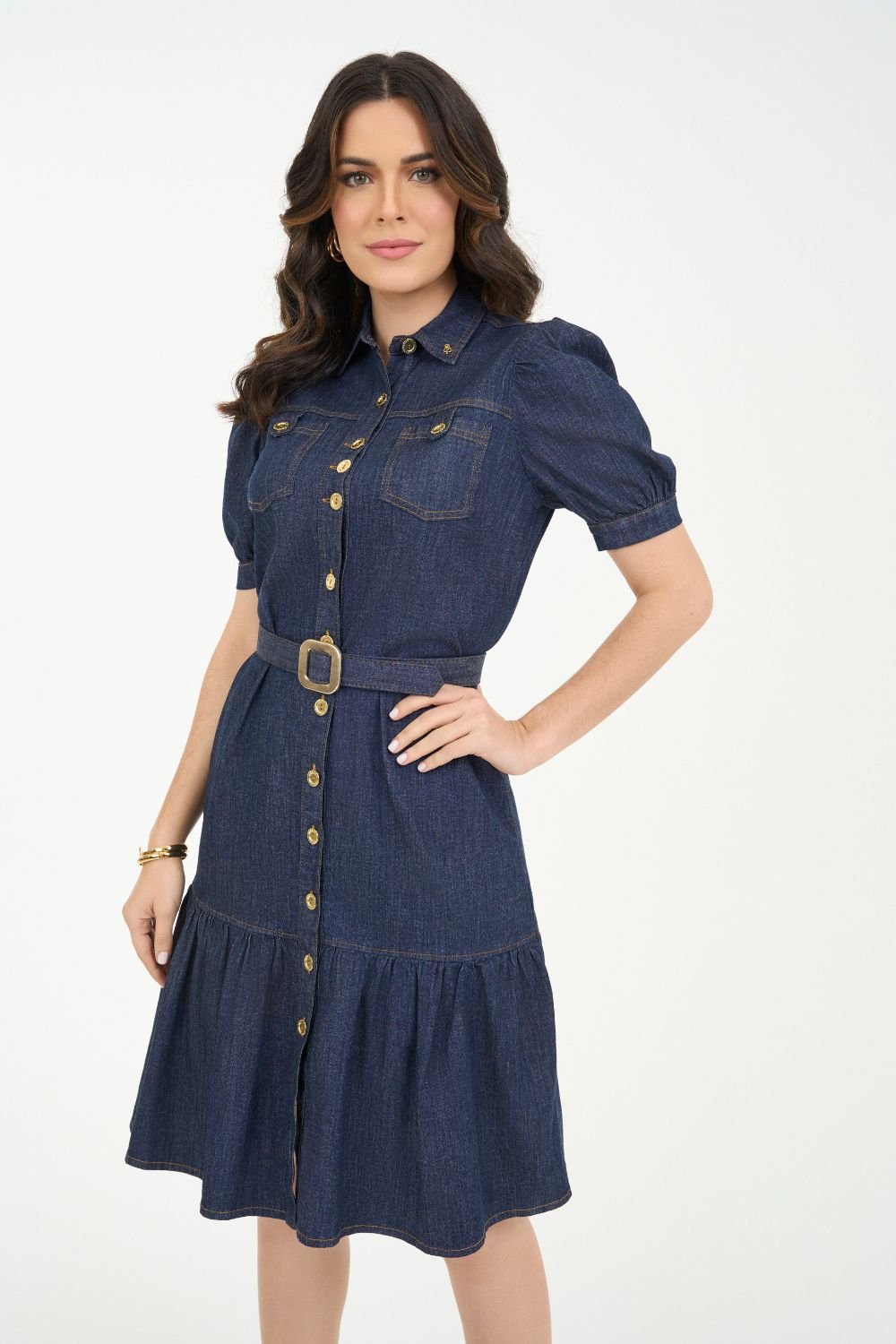 look vestido jeans