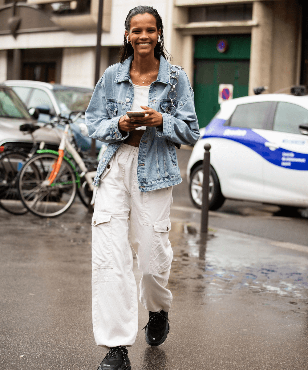 inspiração looks calça cargo feminina 2025