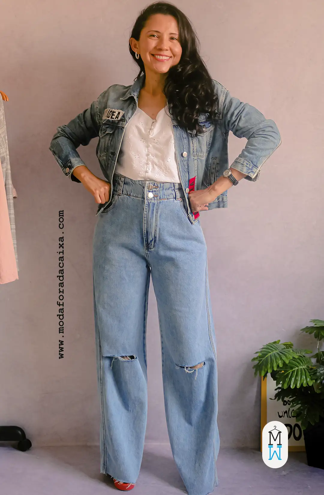 looks com calça wide leg jeans