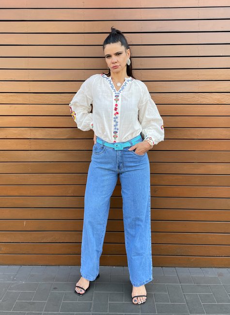 calça pantalona wide leg