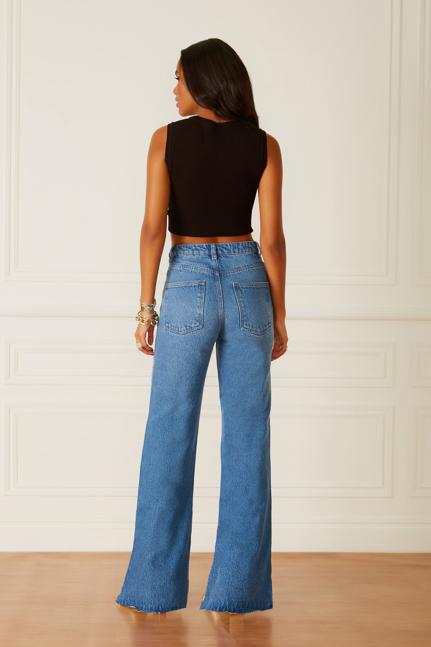 calça wide leg elegante
