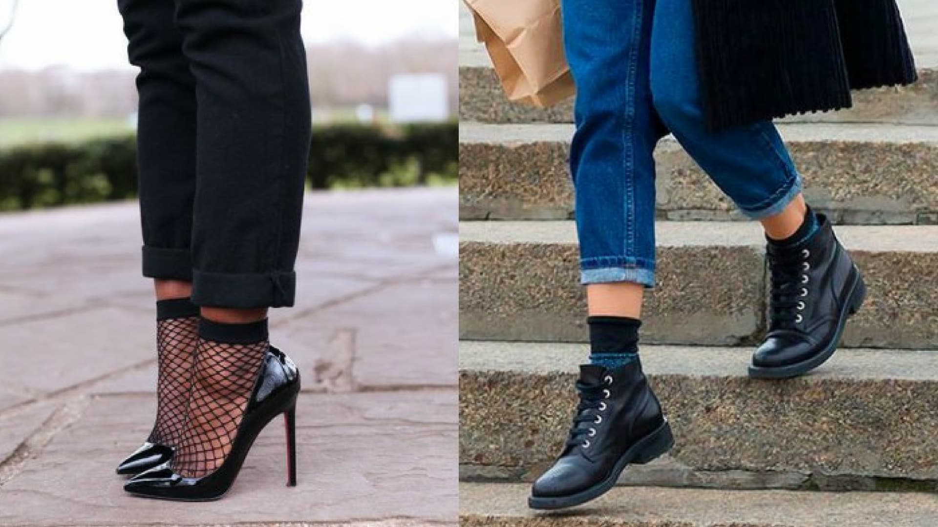 looks com meia 7/8 e coturno