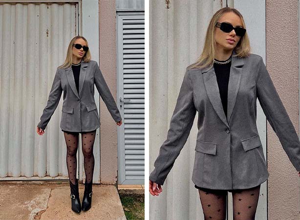 meia 7/8 com vestido oversized