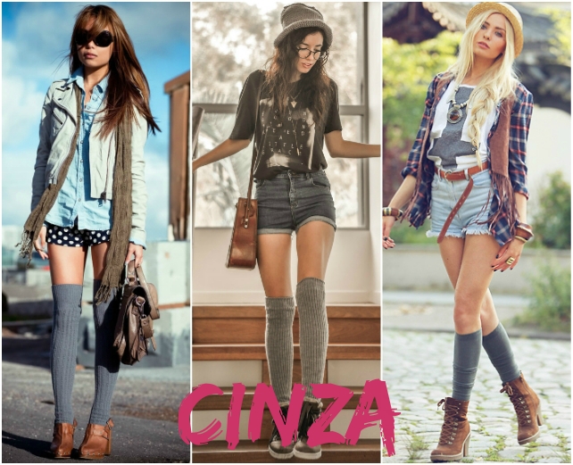 estilo preppy com meia 7/8