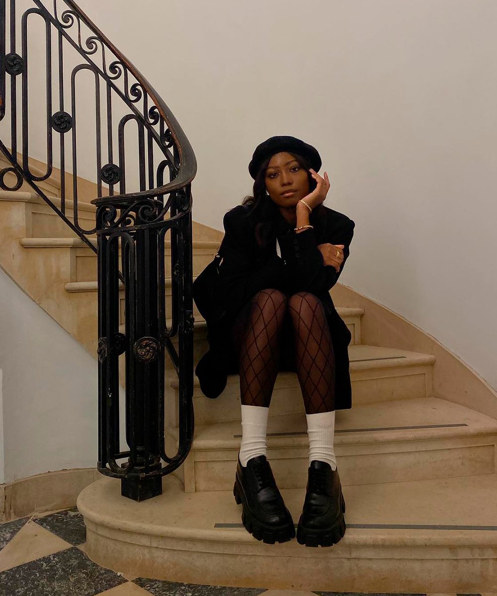 meia 7/8 com vestido oversized