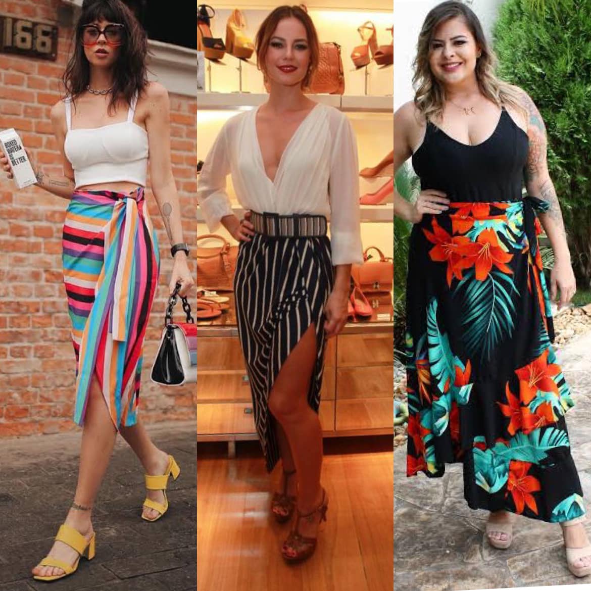 Looks com saia evasê para disfarçar o quadril