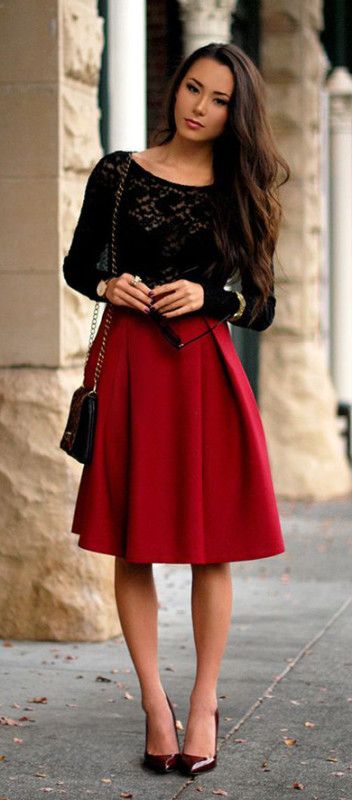 preço saia vermelha midi de qualidade