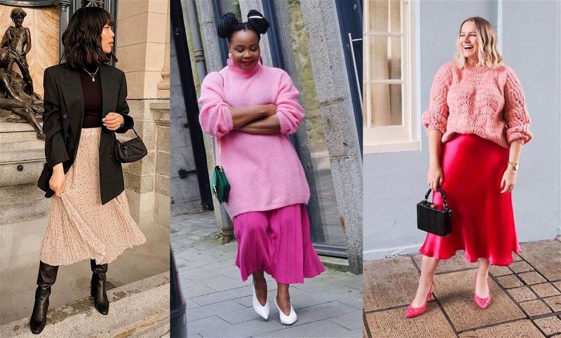 erros ao usar saia vermelha midi