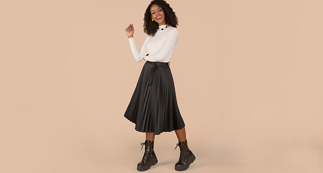 looks de inverno com saia