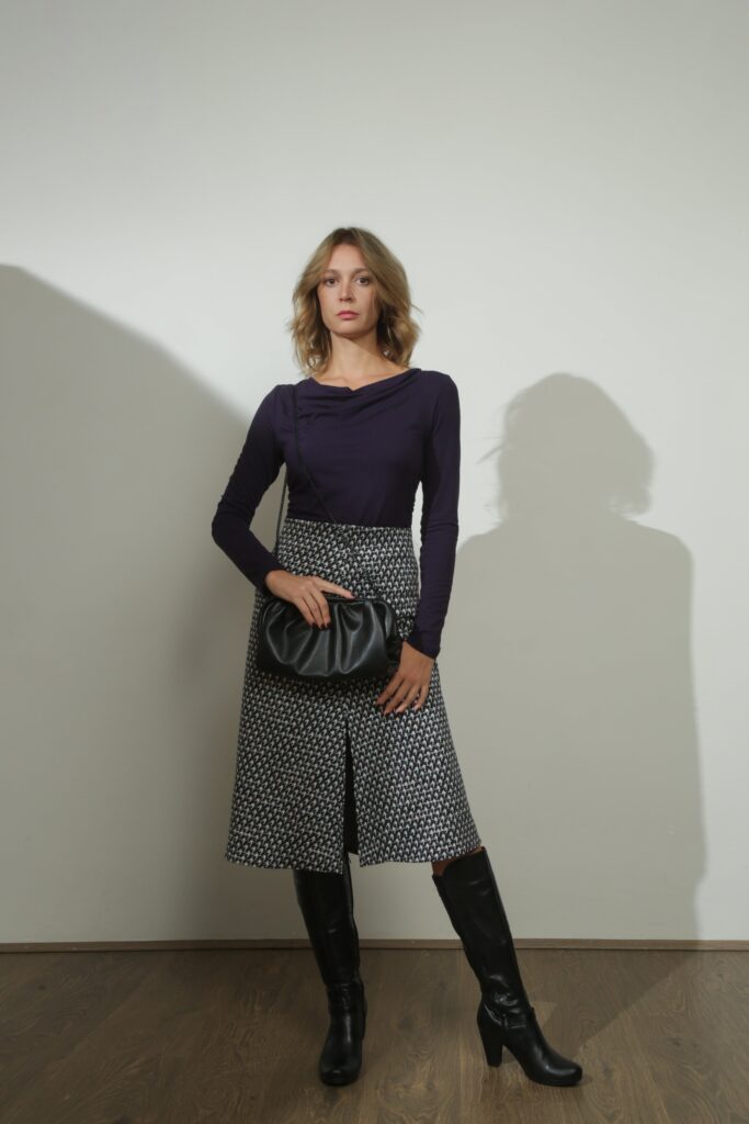 combinar saia plissada tricot inverno