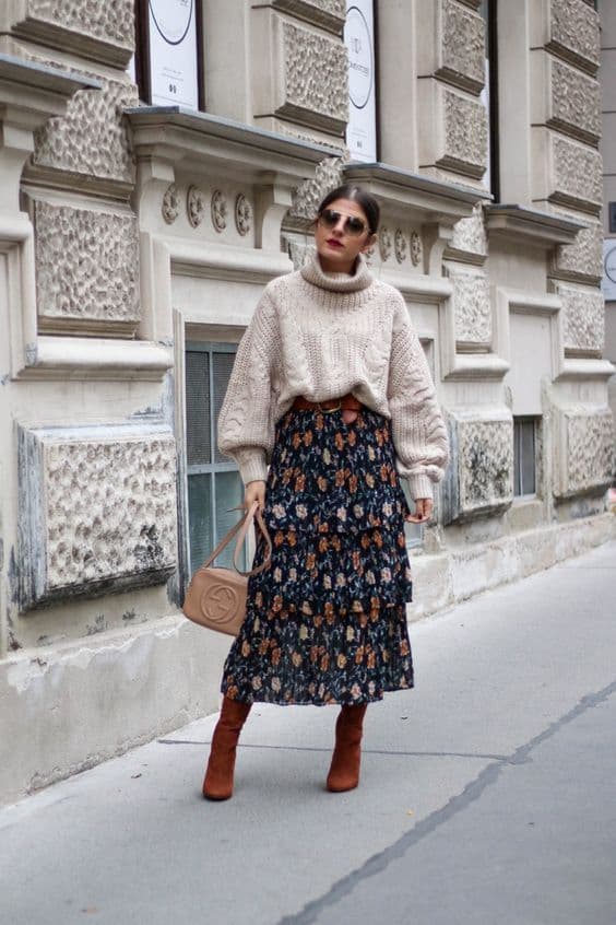 moda inverno 2026 saia longa bota
