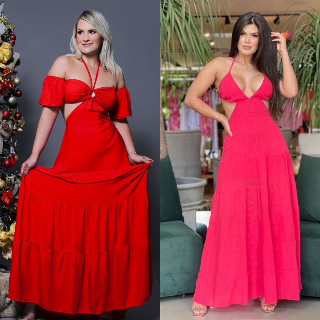 looks de natal com vestido vermelho