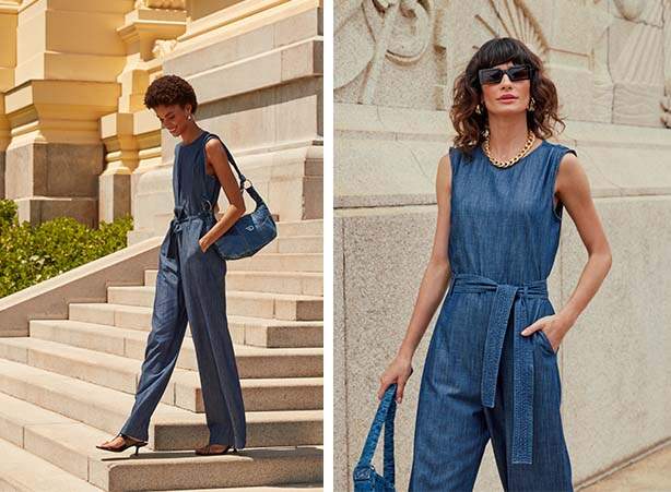 macacão jeans longo ou curto qual escolher para meu corpo