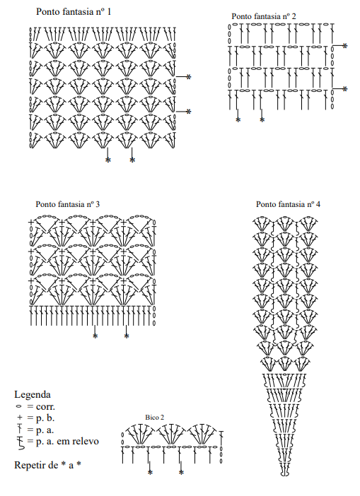 macaquinho de croche com grafico