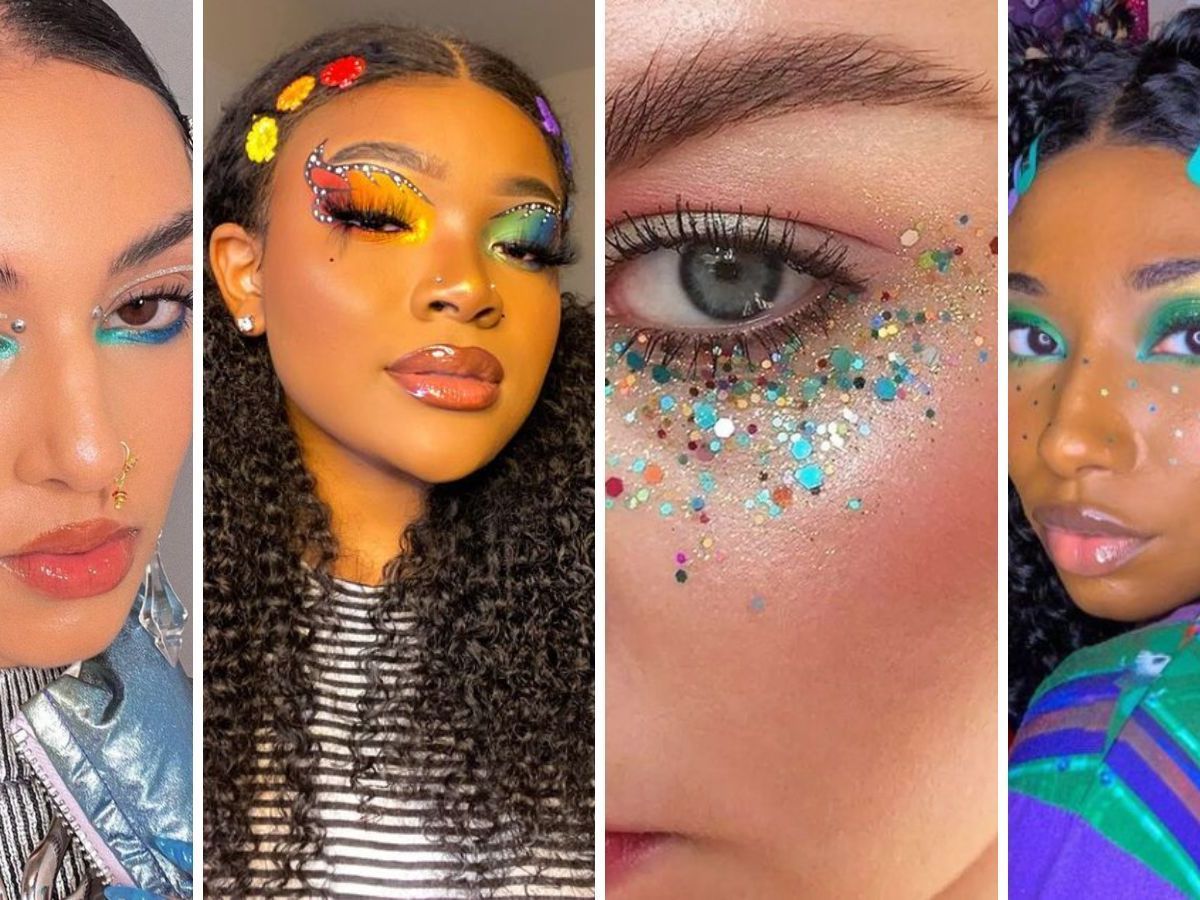 make de carnaval com pedrinhas