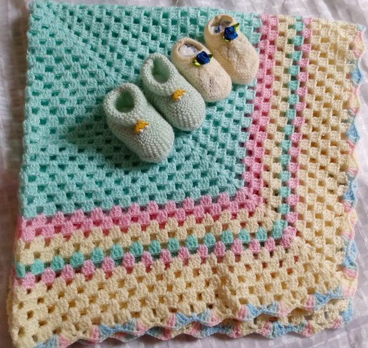 manta de croche para bebe com grafico