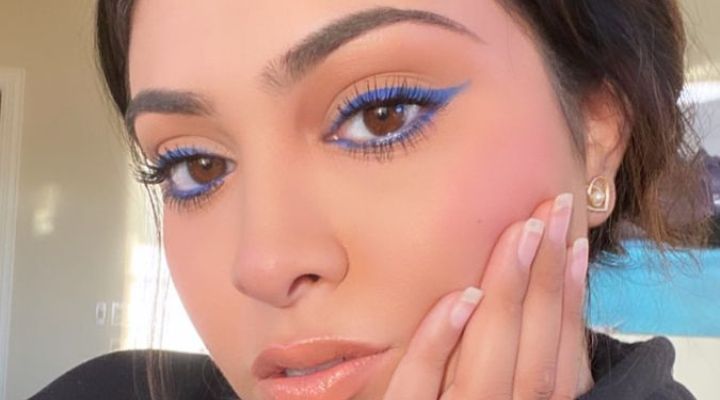 ideias maquiagem azul dourado festa