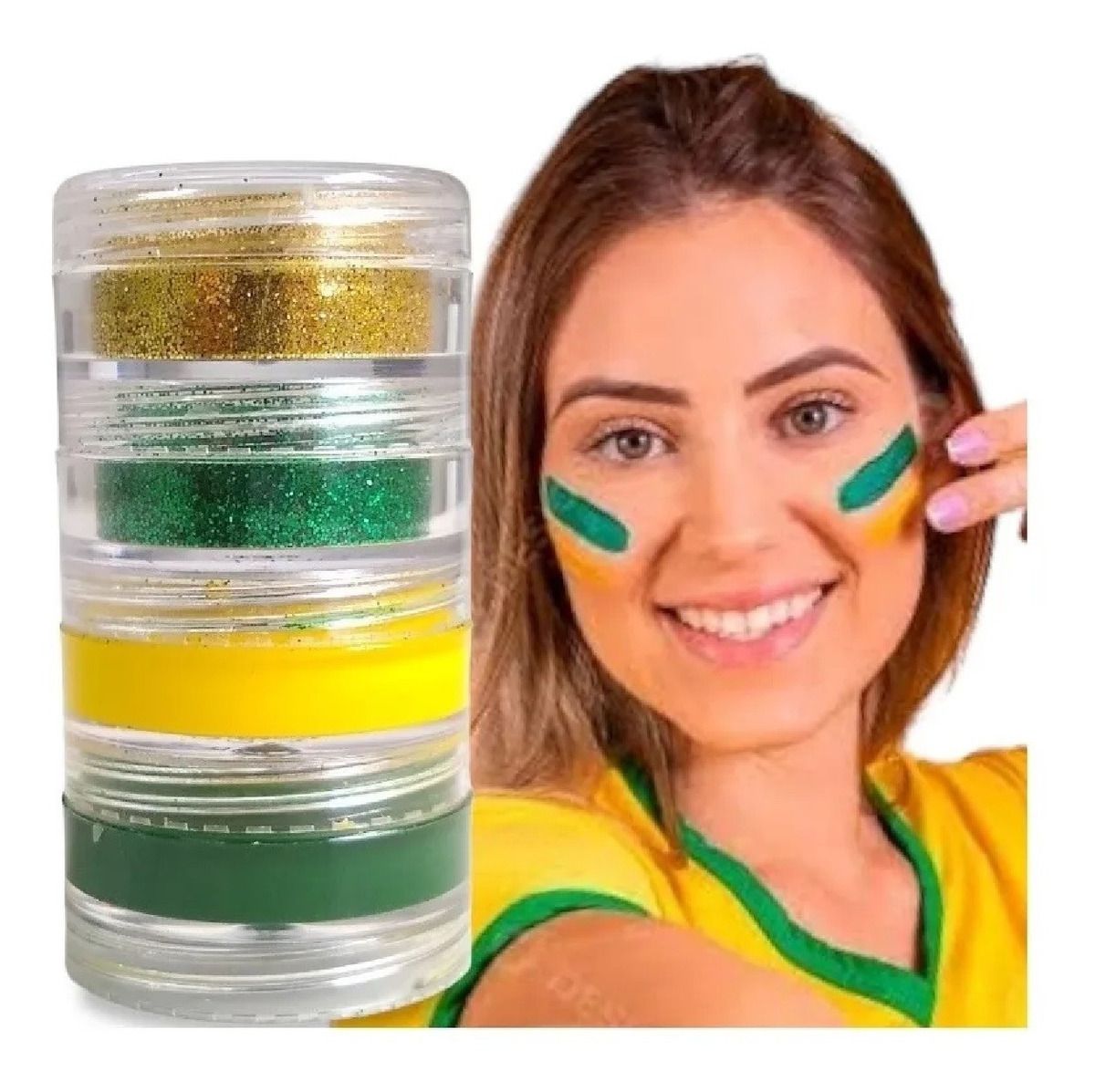 maquiagem com cores do Brasil