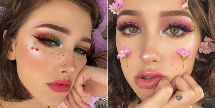 maquiagem colorida carnaval vs maquiagem glitter