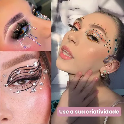 maquiagem com pedrinhas para festivais