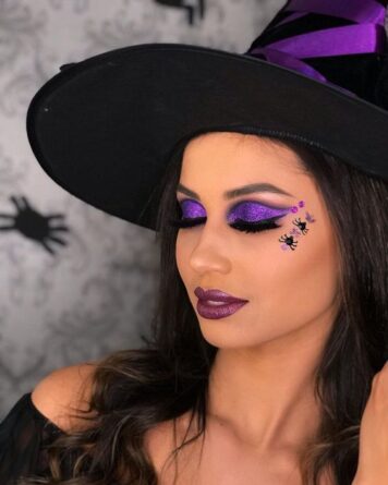 maquiagem de bruxa glamorosa